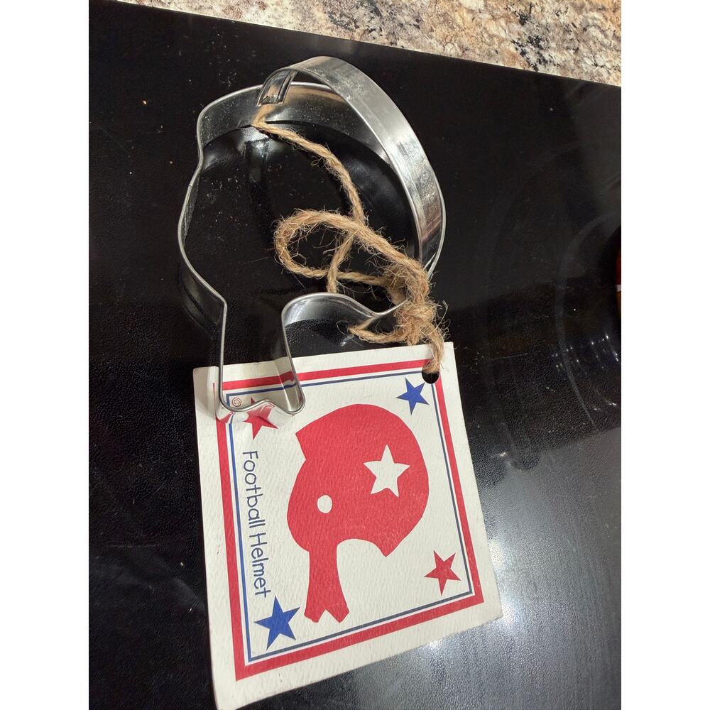 Vintage Ann Clark Football Helmet Cookie Cutter Metal Sports Baking Cutter